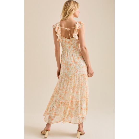 Altar'd State Tammy Floral Maxi Dress Womens Large Multi Ditsy Boho Cottagecore - Picture 2 of 11